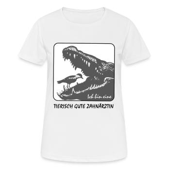Krokodil Zahnärztin - Frauen T-Shirt atmungsaktiv - Weiß - Vorne - AI Model Female 172 dark (172cm)