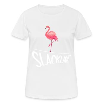 slackline slacken rope acrobat rope artist balance - Women's Breathable T-Shirt - white - Front - AI Model Female 172 dark (172cm)