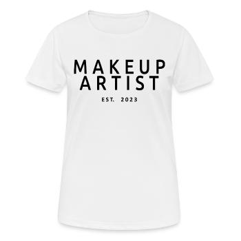Maquilleuse 2023 Est. 2023 Esthéticienne diplômée - T-shirt respirant Femme - blanc - Devant - AI Model Female 172 dark (172cm)