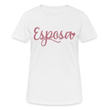 Esposa Cute Wife To Be Bride Couple Wedding Gift - Women's Breathable T-Shirt - white - Front - AI Model Female 172 dark (172cm)
