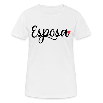 Esposa Cute Wife To Be Bride Couple Wedding Gift - Women's Breathable T-Shirt - white - Front - AI Model Female 172 dark (172cm)