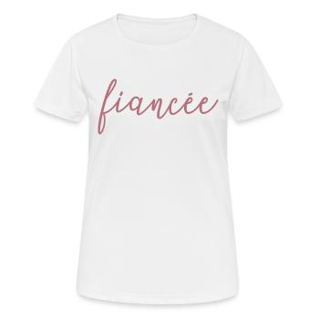 Fiancée Matching Engagement Wedding Honeymoon - Women's Breathable T-Shirt - white - Front - AI Model Female 172 dark (172cm)
