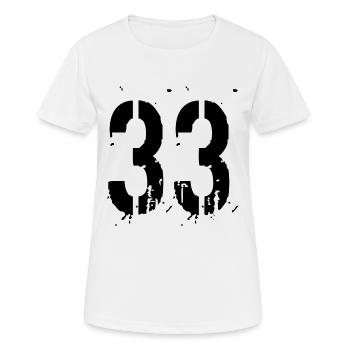 33 Nombre 33 - T-shirt respirant Femme - blanc - Devant - AI Model Female 172 dark (172cm)