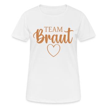 Team Braut JGA - Frauen T-Shirt atmungsaktiv - Weiß - Vorne - AI Model Female 172 dark (172cm)