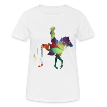 équitation,équitation,course,équitation,équitation - T-shirt respirant Femme - blanc - Devant - AI Model Female 172 dark (172cm)