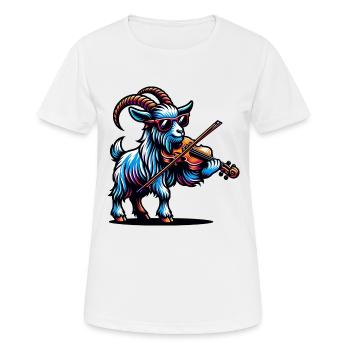 Ziege Mit Violine Und Sonnenbrille Design - Frauen T-Shirt atmungsaktiv - Weiß - Vorne - AI Model Female 172 dark (172cm)
