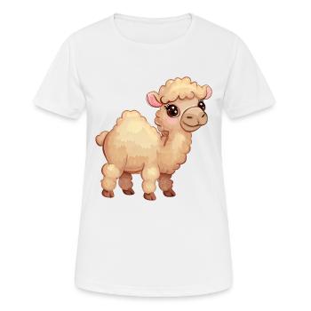 Chameau/dromadaire doux - des animaux à onglons fendus avec charme - T-shirt respirant Femme - blanc - Devant - AI Model Female 172 dark (172cm)