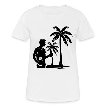 Palm Trees Vacationer Island Icon - Women's Breathable T-Shirt - white - Front - AI Model Female 172 dark (172cm)