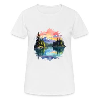 Ruhige Landschaft Ruhig Beschauliche Natur Im Freien - Frauen T-Shirt atmungsaktiv - Weiß - Vorne - AI Model Female 172 dark (172cm)
