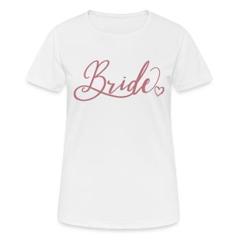 Braut Matching Paar Verlobung Hochzeit Flitterwochen - Frauen T-Shirt atmungsaktiv - Weiß - Vorne - AI Model Female 172 dark (172cm)