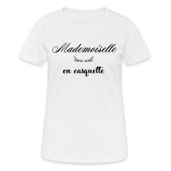 MADEMOISELLE EN CASQUETTE - T-shirt respirant Femme - blanc - Devant - AI Model Female 172 dark (172cm)