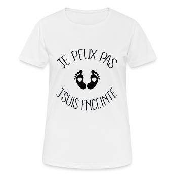 je suis enceinte - T-shirt respirant Femme - blanc - Devant - AI Model Female 172 dark (172cm)