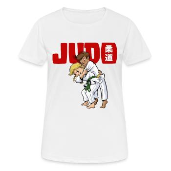 Kinder Judo - Frauen T-Shirt atmungsaktiv - Weiß - Vorne - AI Model Female 172 dark (172cm)
