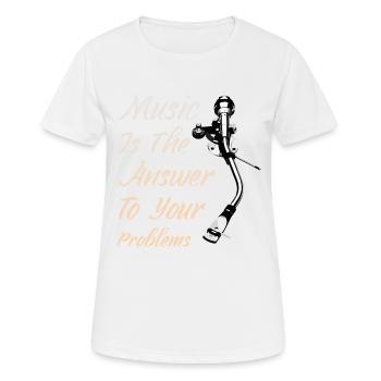 Musik ist die Antwort - Frauen T-Shirt atmungsaktiv - Weiß - Vorne - AI Model Female 172 dark (172cm)