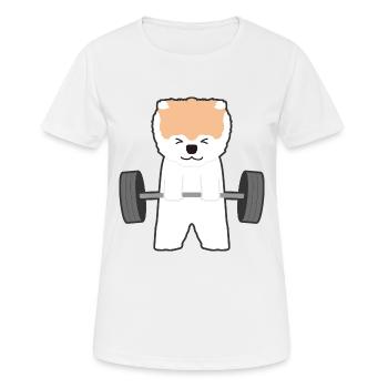 Fitness - Frauen T-Shirt atmungsaktiv - Weiß - Vorne - AI Model Female 172 dark (172cm)