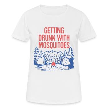 Se saouler avec des moustiques Camping Amateur de bière - T-shirt respirant Femme - blanc - Devant - AI Model Female 172 dark (172cm)