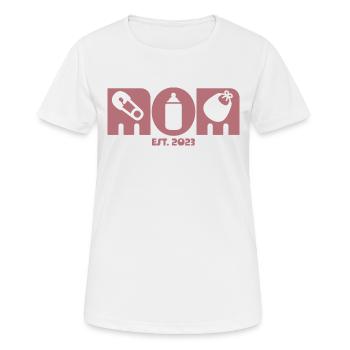 2023, Maman en devenir, annonce de grossesse - T-shirt respirant Femme - blanc - Devant - AI Model Female 172 dark (172cm)