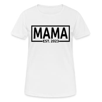 Mama Est. 2023, Maman en devenir, Annonce de grossesse - T-shirt respirant Femme - blanc - Devant - AI Model Female 172 dark (172cm)