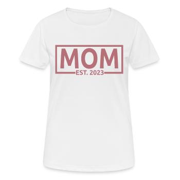 2023, Maman en devenir, annonce de grossesse - T-shirt respirant Femme - blanc - Devant - AI Model Female 172 dark (172cm)