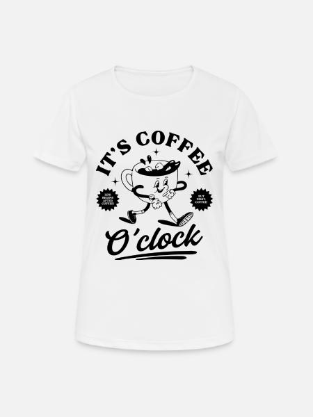 It's Coffee O'clock - Women's Breathable T-Shirt - white