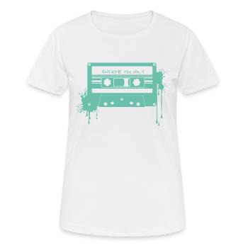 RETRO CASSETTE in turquoise - Women's Breathable T-Shirt - white - Front - AI Model Female 172 dark (172cm)