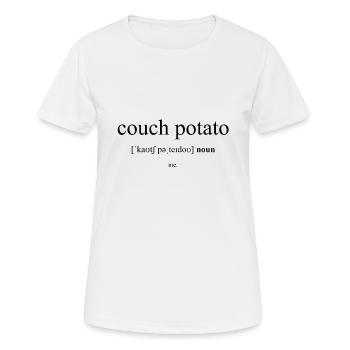 Couch Potato (Stubenhocker) Definition Dictionary - Frauen T-Shirt atmungsaktiv - Weiß - Vorne - AI Model Female 172 dark (172cm)