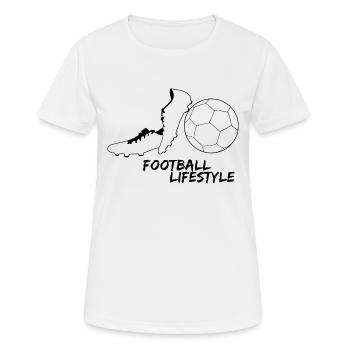 Fußball, Fußball Lebensstil - Frauen T-Shirt atmungsaktiv - Weiß - Vorne - AI Model Female 172 dark (172cm)