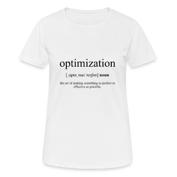 Optimization (Optimization) Definition Dictionary - Women's Breathable T-Shirt - white - Front - AI Model Female 172 dark (172cm)