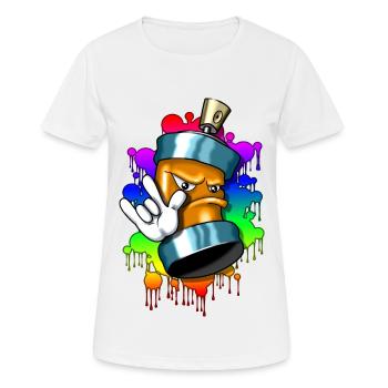 Colorful Spray Can - Frauen T-Shirt atmungsaktiv - Weiß - Vorne - AI Model Female 172 dark (172cm)