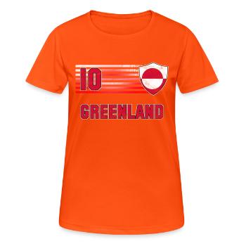 Équipe du Groenland de football - T-shirt respirant Femme - orange néon - Devant - AI Model Female 172 dark (172cm)