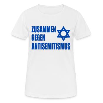 zusammen gegen antisemitismus - Frauen T-Shirt atmungsaktiv - Weiß - Vorne - AI Model Female 172 dark (172cm)