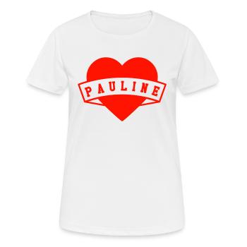 Vorname Pauline - Frauen T-Shirt atmungsaktiv - Weiß - Vorne - AI Model Female 172 dark (172cm)