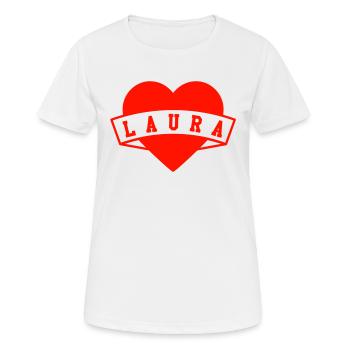 Vorname Laura - Frauen T-Shirt atmungsaktiv - Weiß - Vorne - AI Model Female 172 dark (172cm)