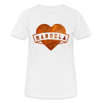 Vorname Manuela - Frauen T-Shirt atmungsaktiv - Weiß - Vorne - AI Model Female 172 dark (172cm)