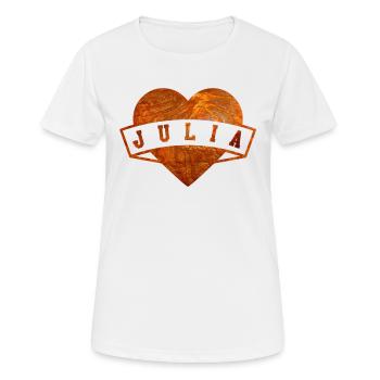 Julia - Frauen T-Shirt atmungsaktiv - Weiß - Vorne - AI Model Female 172 dark (172cm)