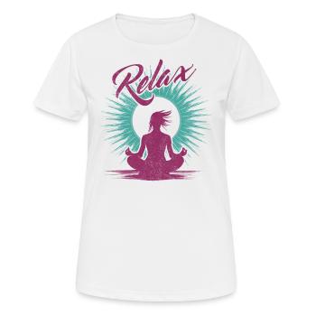 Yoga Relax - Das Wohlbefinden der Meditation - Frauen T-Shirt atmungsaktiv - Weiß - Vorne - AI Model Female 172 dark (172cm)