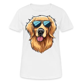 Golden Retriever Dog the Explorer - Women's Breathable T-Shirt - white - Front - AI Model Female 172 dark (172cm)