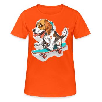Patte patineur - T-shirt respirant Femme - orange néon - Devant - AI Model Female 172 dark (172cm)