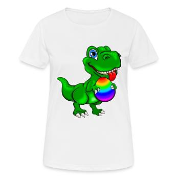 Dino mit Osterei - Frauen T-Shirt atmungsaktiv - Weiß - Vorne - AI Model Female 172 dark (172cm)