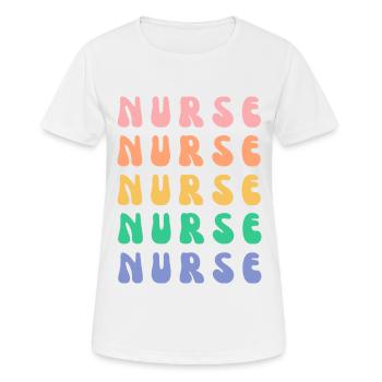 Infirmier - T-shirt respirant Femme - blanc - Devant - AI Model Female 172 dark (172cm)