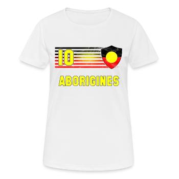 Aborigines Fußball Mannschaft - Frauen T-Shirt atmungsaktiv - Weiß - Vorne - AI Model Female 172 dark (172cm)