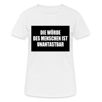La dignité humaine est inviolable - T-shirt respirant Femme - blanc - Devant - AI Model Female 172 dark (172cm)