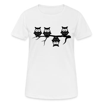 Être différents 4 hiboux Adebayo diffèrent - T-shirt respirant Femme - blanc - Devant - AI Model Female 172 dark (172cm)