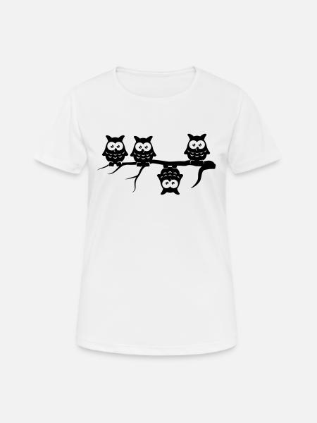 Be Different 4 Eulen Anderst verschieden - Frauen T-Shirt atmungsaktiv - Weiß