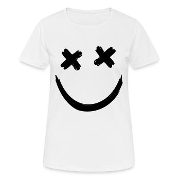 Dead Face Minimal Smile - Women's Breathable T-Shirt - white - Front - AI Model Female 172 dark (172cm)