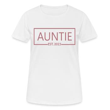 Auntie Est. 2023, Auntie To Be, Pregnancy Reveal - Women's Breathable T-Shirt - white - Front - AI Model Female 172 dark (172cm)