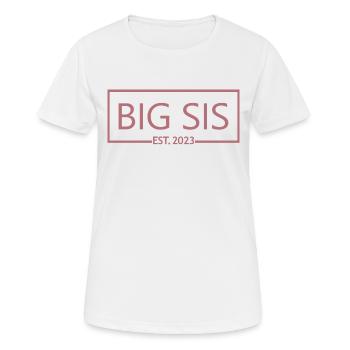 Big Sis Est. 2023 Grossesse promue Grande Sœur - T-shirt respirant Femme - blanc - Devant - AI Model Female 172 dark (172cm)