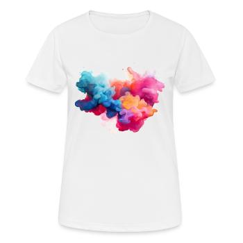 fumée colorée - T-shirt respirant Femme - blanc - Devant - AI Model Female 172 dark (172cm)