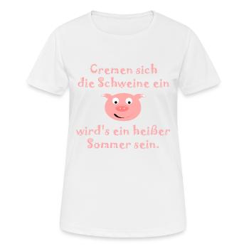 Les cochons mettent de la crème - T-shirt respirant Femme - blanc - Devant - AI Model Female 172 dark (172cm)