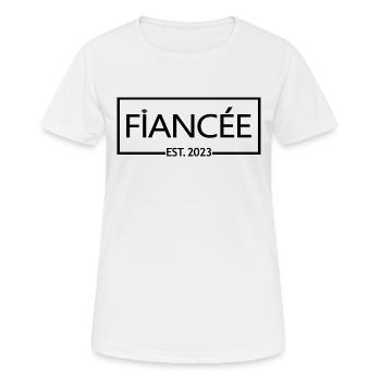 Verlobte Est. 2023 - Braut zu werden - Verlobungsfeier - Frauen T-Shirt atmungsaktiv - Weiß - Vorne - AI Model Female 172 dark (172cm)
